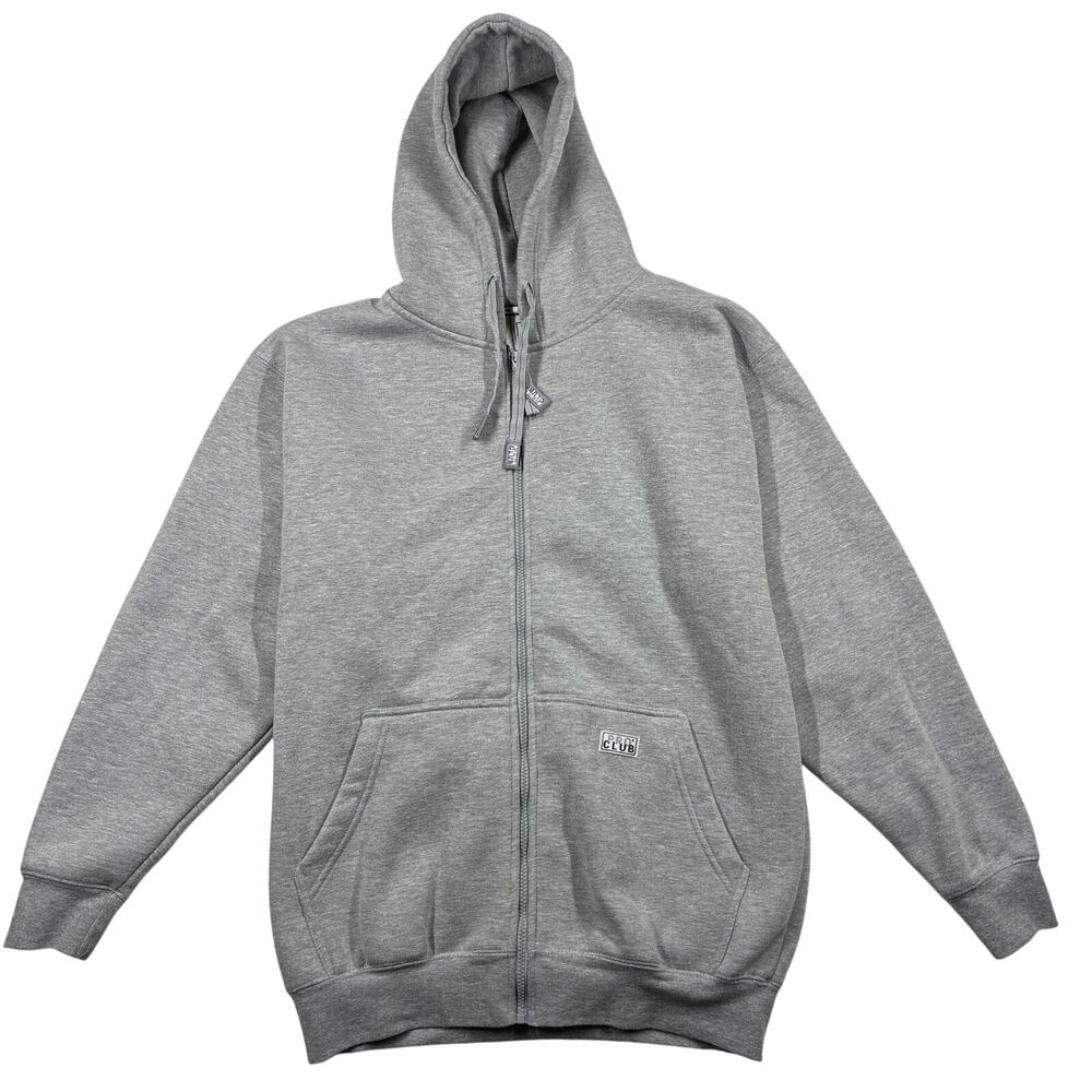 Pro Club Hoodie Large Gray Heavyweight Full Zip Blank Sweatshirt Fleece Outdoor